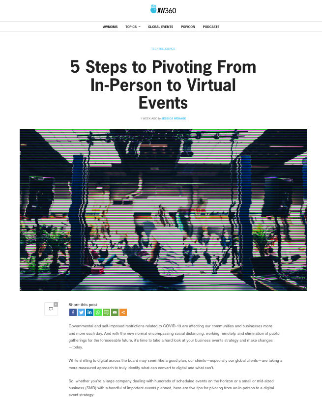 5 Steps to Pivoting From In-Person to Virtual Events